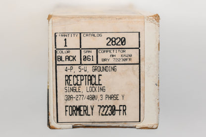Leviton 2820, 72230FR, L22-30 Locking Receptacle Assembly NOS