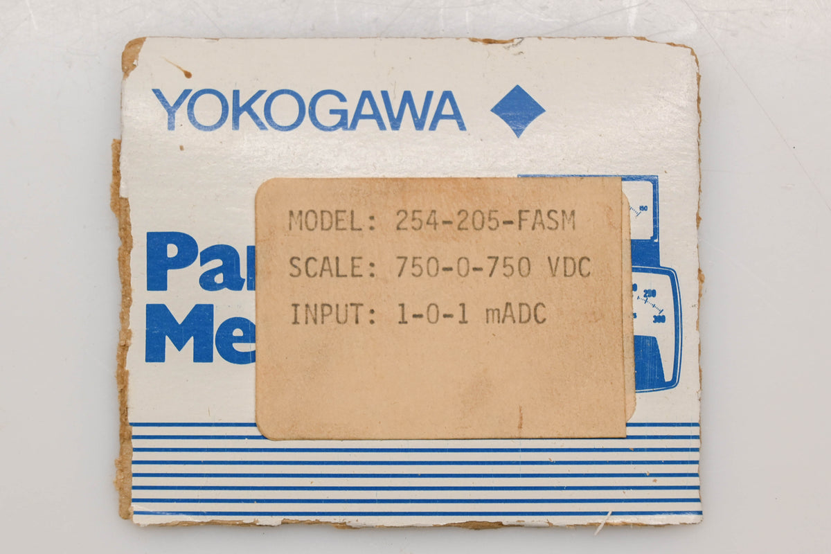 Yokogawa 254-205-FASM 750-0-750V DC Panel Meter Kit NOS