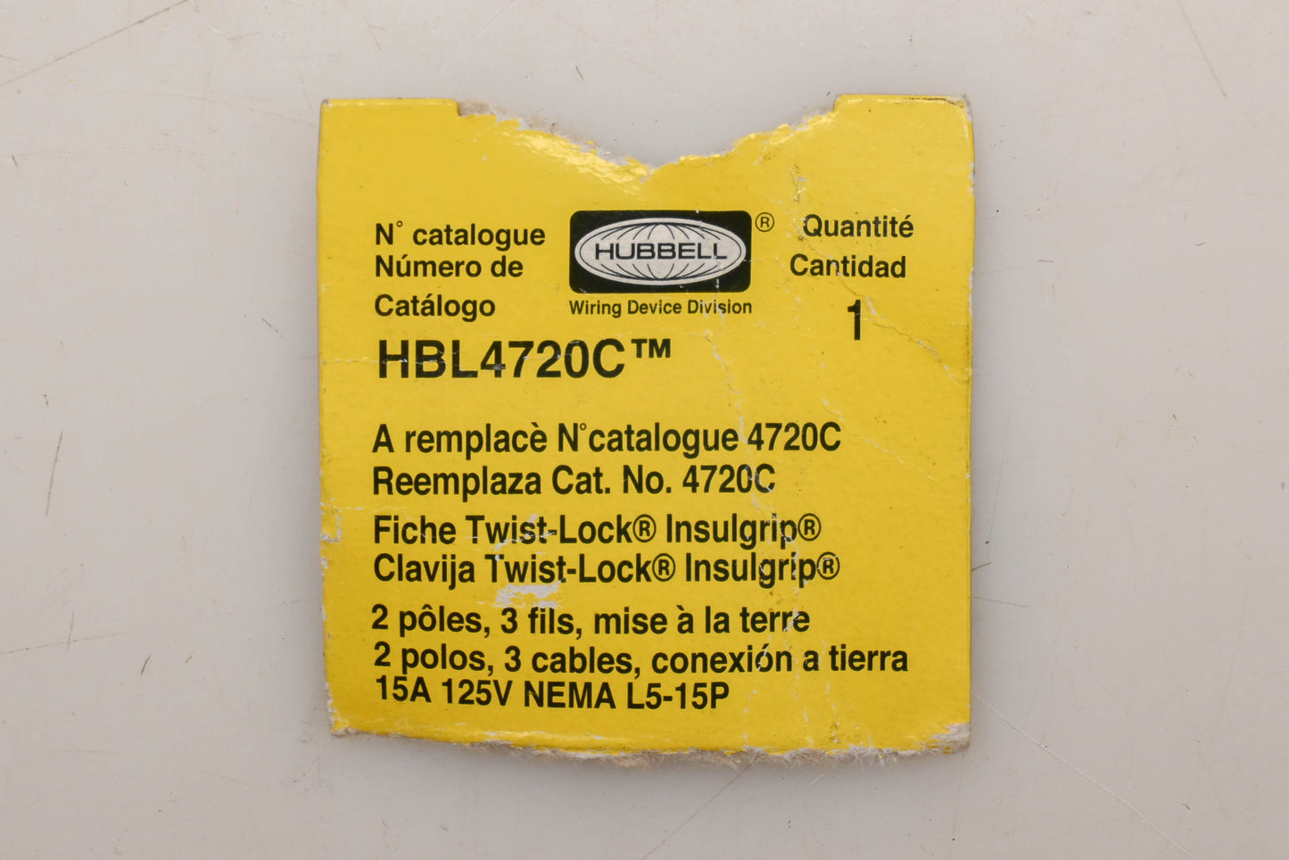 Hubbell HBL4720C, 4720C Twist-Lock Plug Assembly NOS