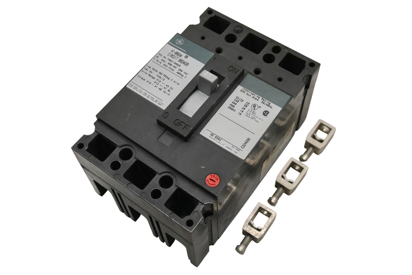 GE THED136025WL 25A-600VAC/250VDC Circuit Breaker NOS
