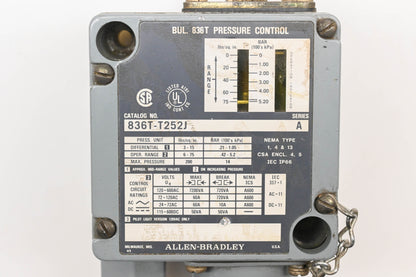 Allen-Bradley 836T-T252J Pressure Control Switch NOS