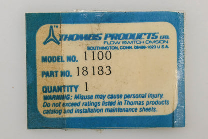 Thomas Products 18183 1100 Series Flow Switch Assembly NOS