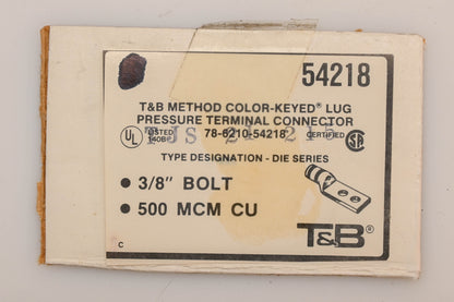 T&B 54218 3/8" 500MCM Brown 2-Hole Copper Lugs Qty 2 NOS