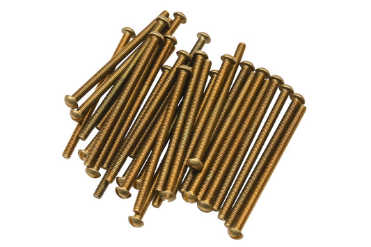 Aftermarket XZA023-32 10/32 NF x 3" Brass SLTD Round Mach SC Screws Qty 30 NOS