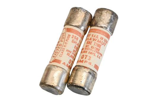 Ferraz Shawmut OT 3, OT-3 3A-250V Fuses Qty 2 NOS