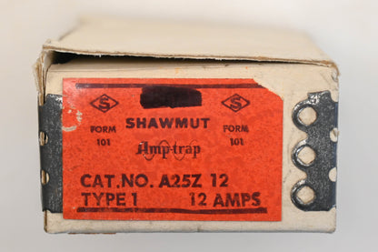 Ferraz Shawmut A25Z12 12A-250V Fuses Qty 2 NOS