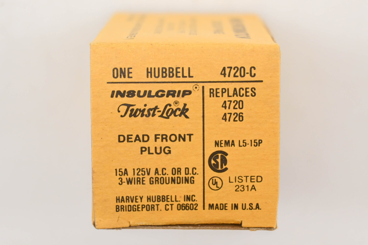 Hubbell 4720-C, 4720, 4726 Twist-Lock Plug Assembly NOS