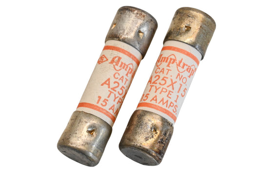 Ferraz Shawmut A25Z15 15A-250V Fuses Qty 2 NOS
