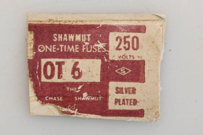 Ferraz Shawmut OT 6, OT-6 6A-250V Fuses Qty 2 NOS