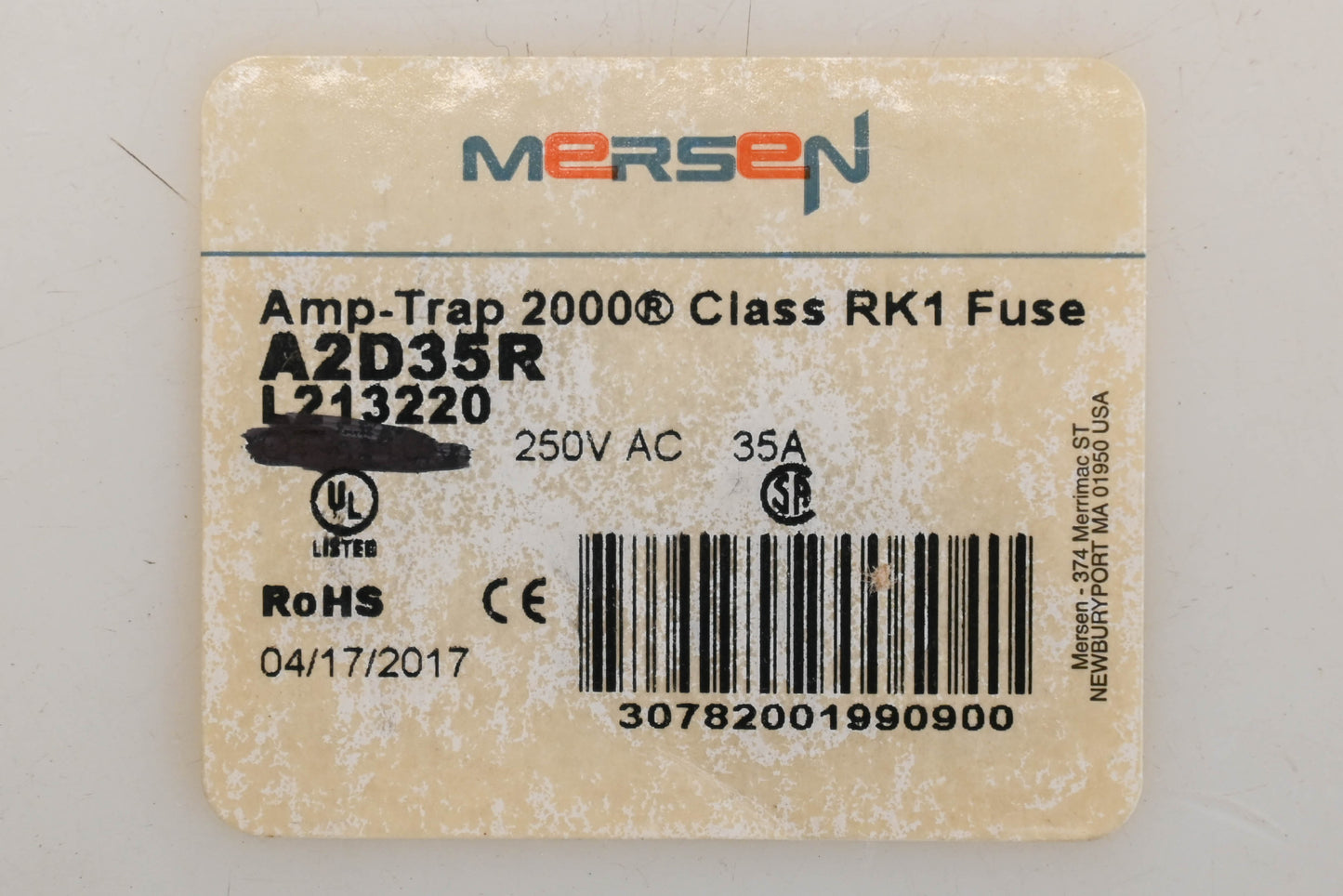 Mersen A2D35R 35A-250V Fuse NOS