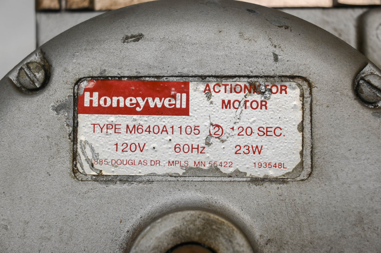 Honeywell M640A1105 23W-120V 120 SEC Actionator Motor Assembly