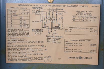 GE CR108 Magnetic Combination Starter