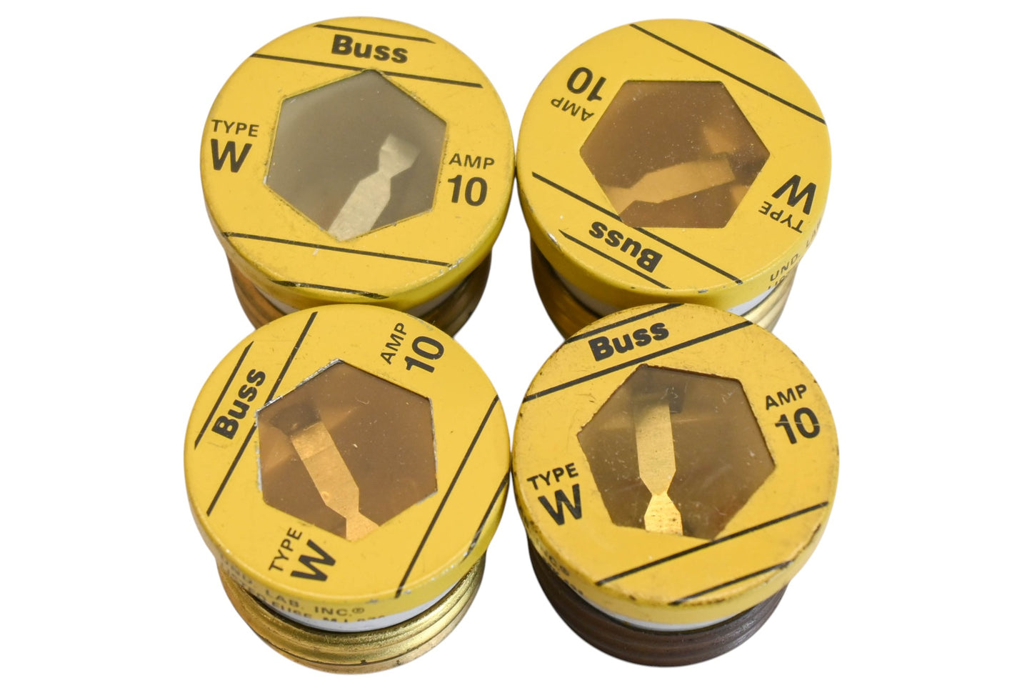 Bussmann W10, W-10 10A-125V Plug Fuse Kit Qty 4 NOS