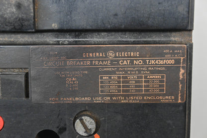 GE TJK436F000 400A-600V 3-Pole Circuit Breaker