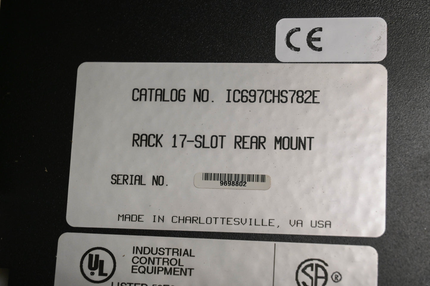 GE IC697CHS782E 17-Slot Rear Mount PLC Rack Kit NOS