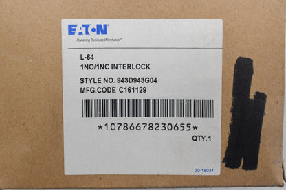 Eaton L-64, 843D943G04, C161129 Auxiliary Contact Assembly NOS