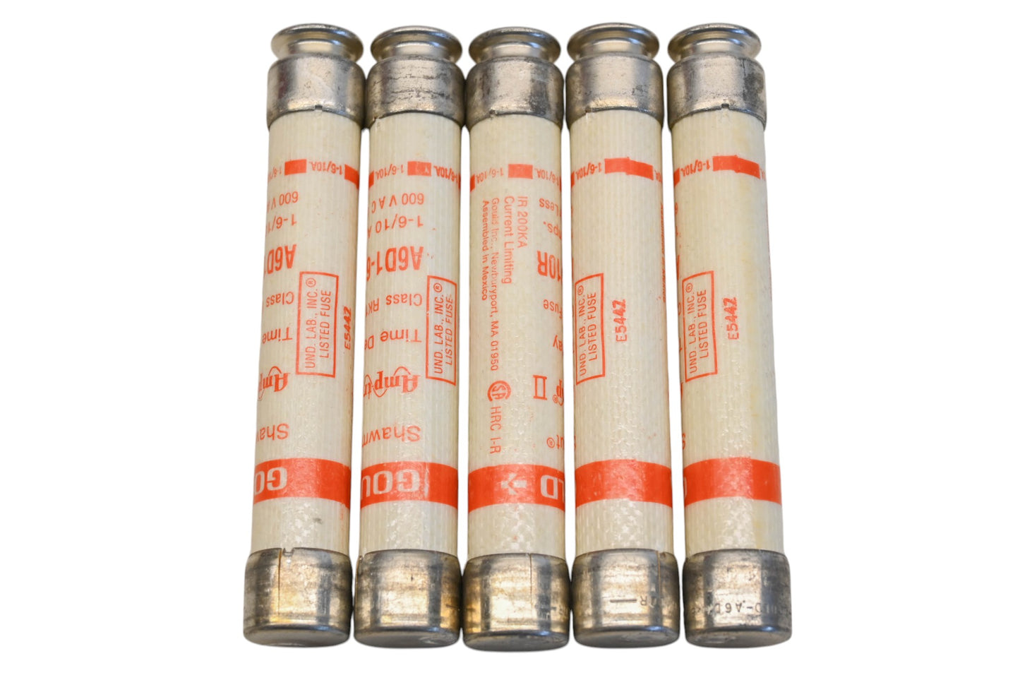 Gould A6D1-6/10R 1.6A-600V Fuses Qty 5 NOS