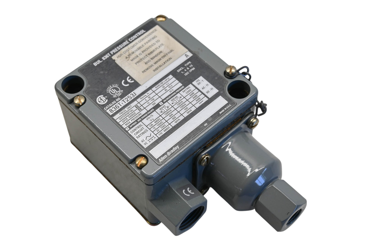 Allen Bradley 836T-T253J 12-150PSI Pressure Control Switch NOS