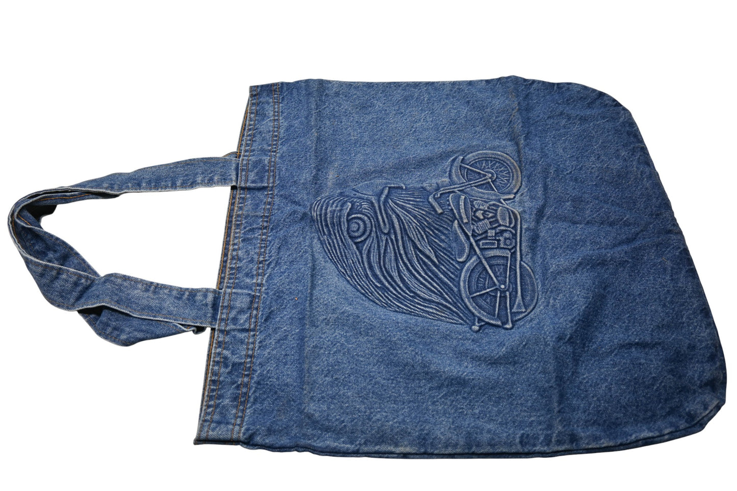 Mustang Motorcycles DI044-25 19" x 21" Embossed Denim Tote Bag NOS