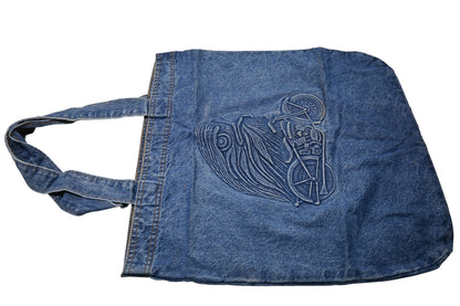Mustang Motorcycles DI044-25 19" x 21" Embossed Denim Tote Bag NOS