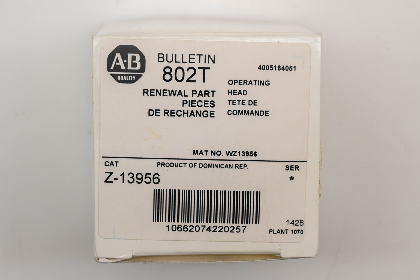 Allen-Bradley Z-13956 Operator Head NOS