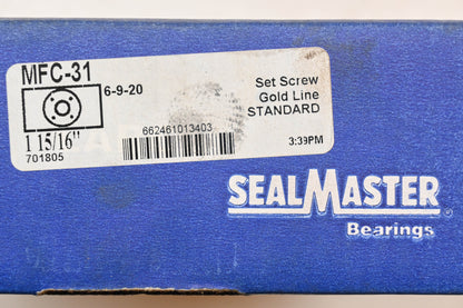 Sealmaster MFC-31 1-15/16" Piloted Flange Bearing NOS
