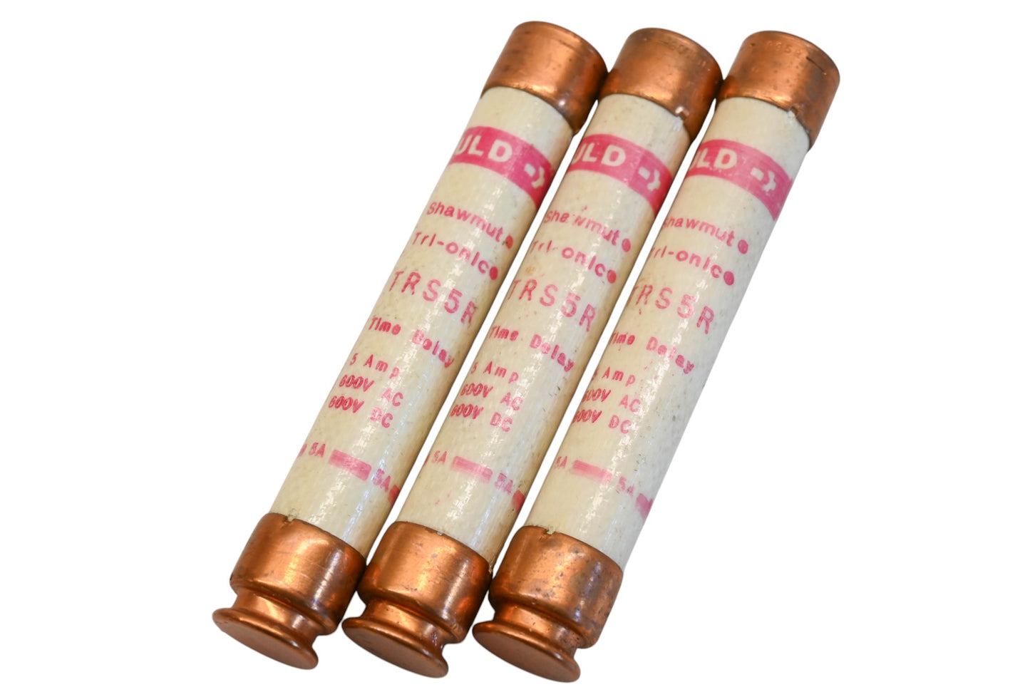 Gould TRS5R 5A-600V Fuses Qty 3 NOS