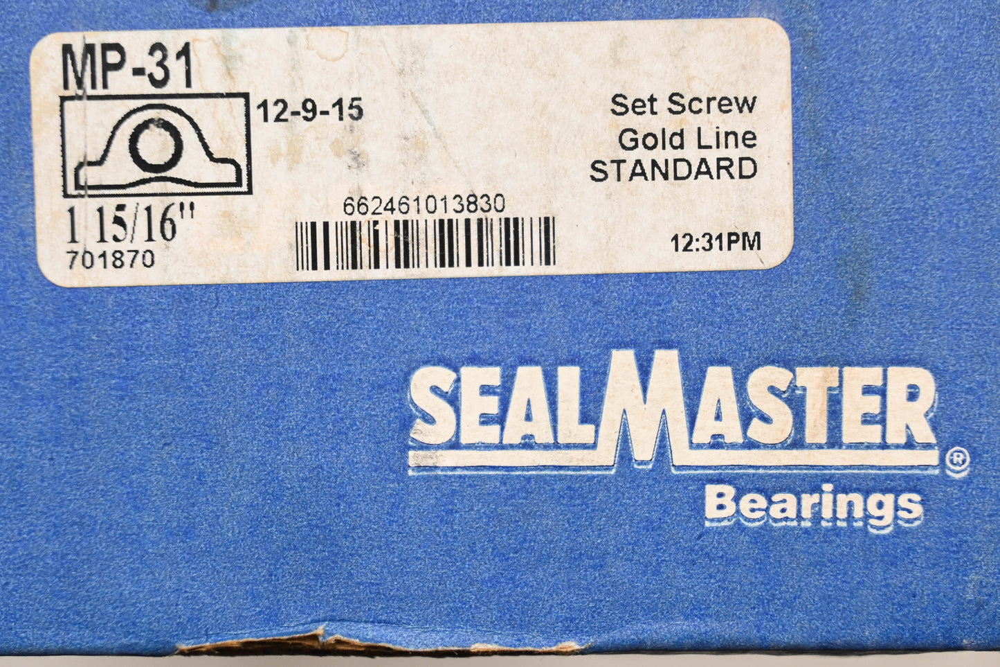 Sealmaster MP-31 1-15/16" Pillow Block Bearing NOS