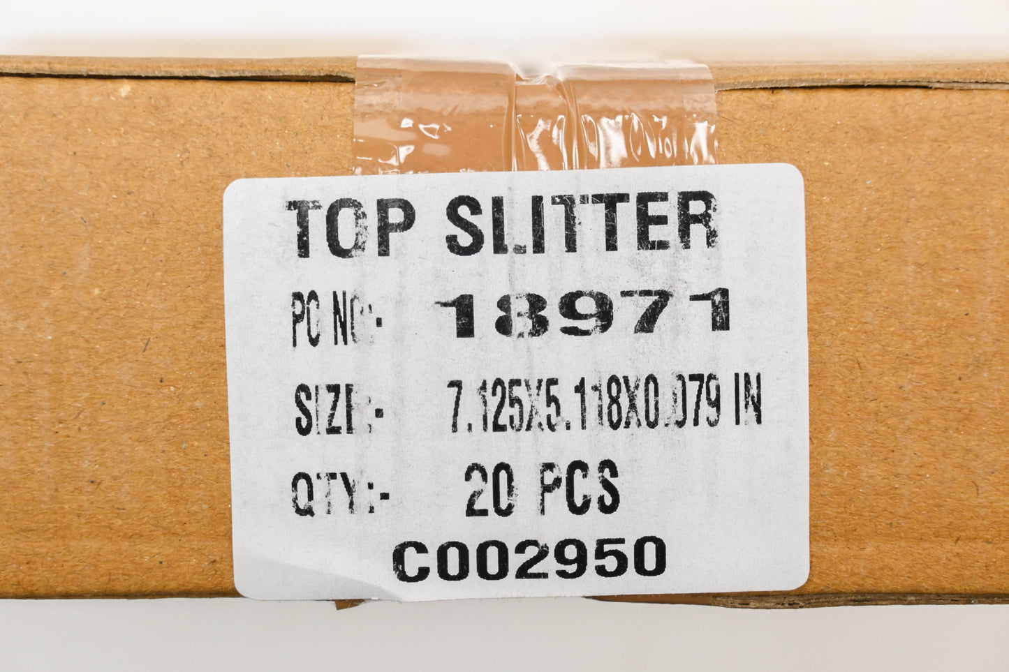 Edge Industrial Technologies C002950, 18971, 540071203 7.125" x 5.118" x 0.079" Top Slitters Qty 20 NOS