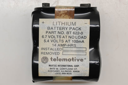 Telemotive BT622-0 14A-5.4/6.7V Lithium Battery Pack NOS