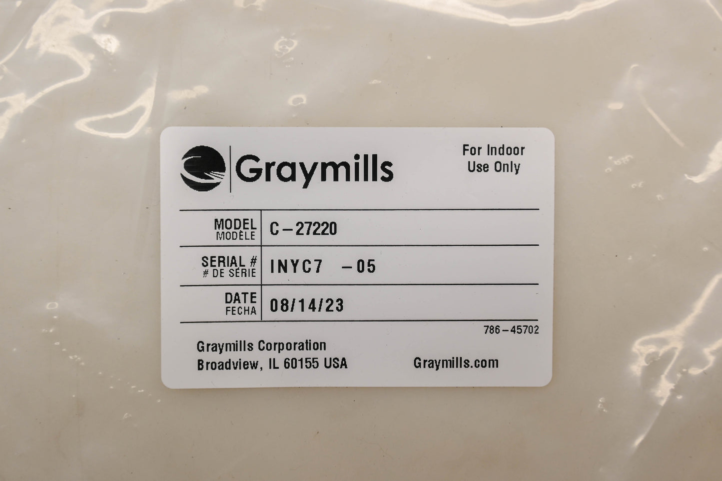 Graymills C-27220 Diaphragm Kit NOS