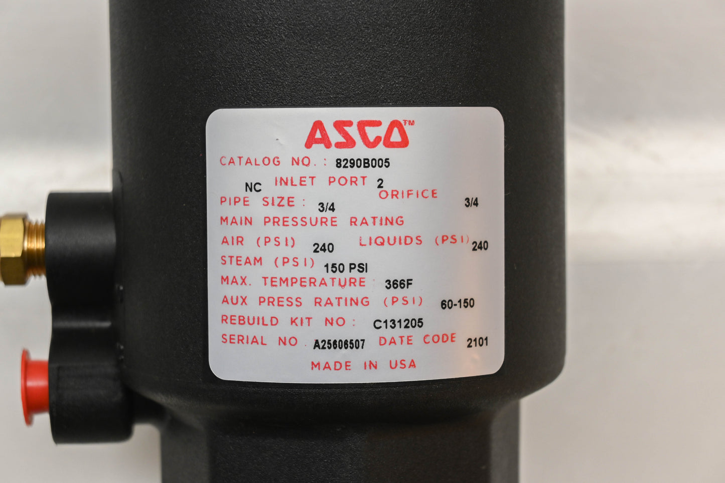 Asco 8290B005 3/4" Pneumatic Solenoid Valve NOS