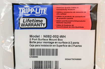 Tripp-Lite N082-002-WH 2-Port Surface Mount Box Kit NOS