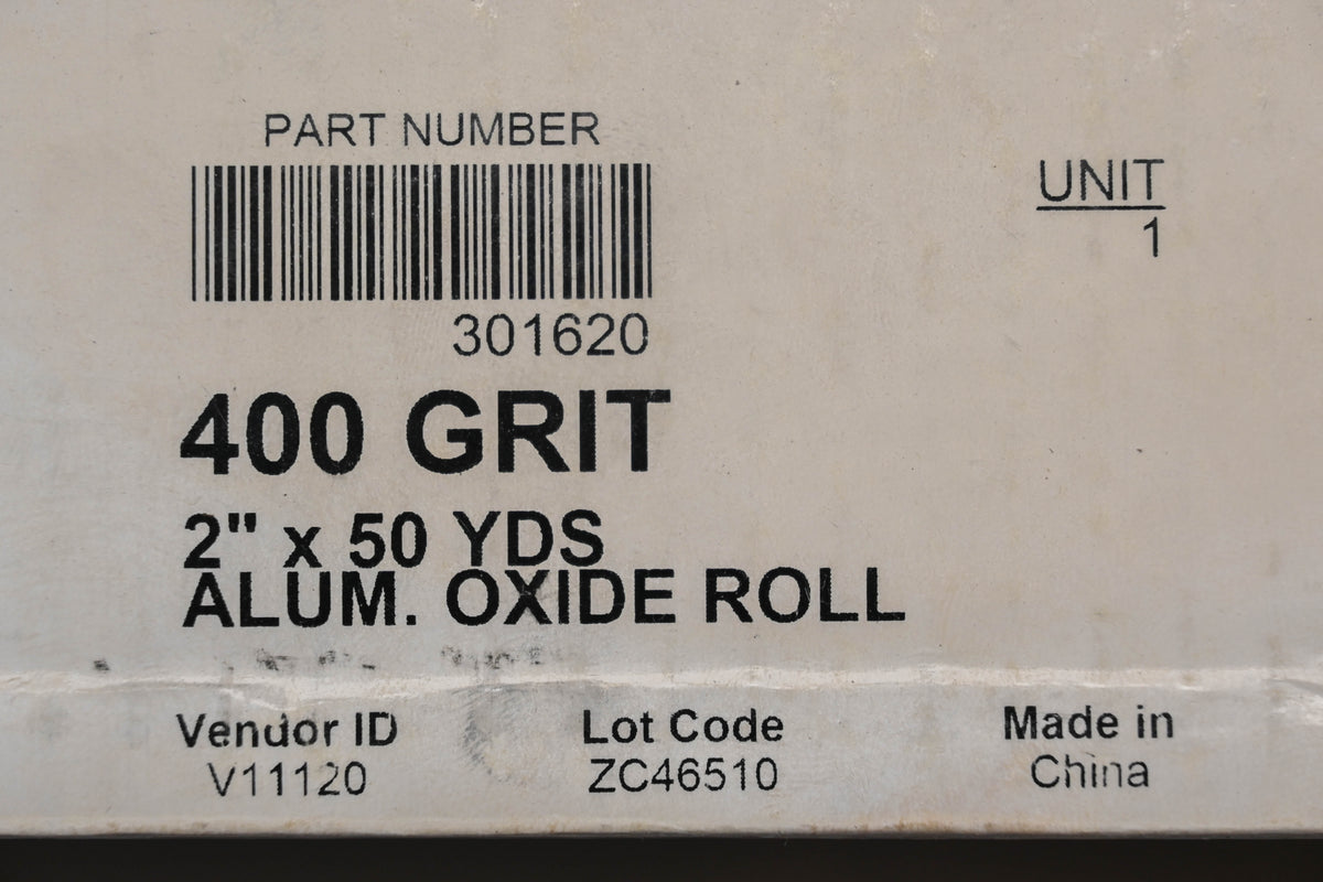 Value Collection 301620, 64703994 2" x 50YDS 400 Grit Abrasive Cloth Roll NOS