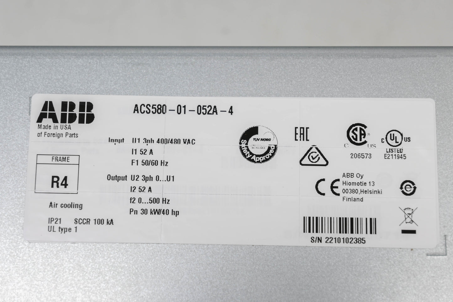 ABB ACS580-01-052A-4 Drive Kit NOS