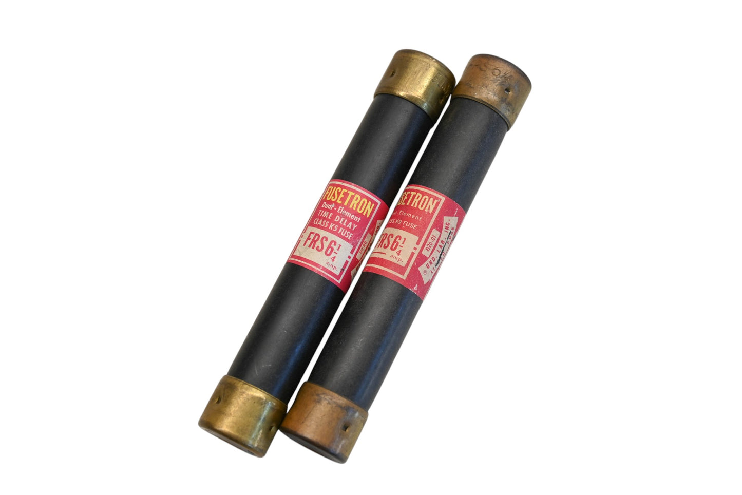 Bussmann FRS 6 1/4, FRS-6-1/4 Fusetron 6.25A-600V Fuses Qty 2 NOS