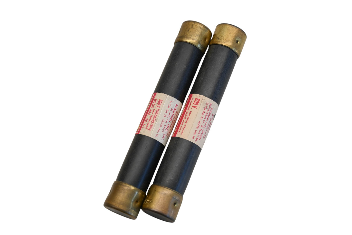 Bussmann FRS 6 1/4, FRS-6-1/4 Fusetron 6.25A-600V Fuses Qty 2 NOS