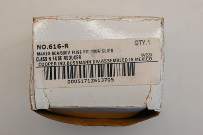 Bussmann 616-R 60A-600V Fuse Reducer Kit NOS
