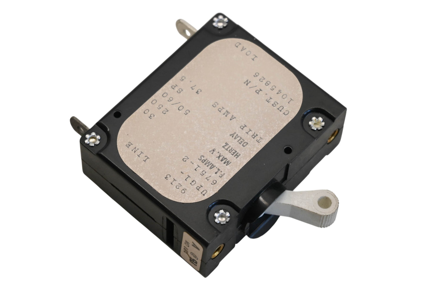 Airpax UPG1-6751-2 30A-250V 1-Pole Circuit Breaker NOS