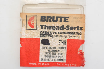 Brute 137-VB 8-32 Aluminum Thread-Serts Qty 10 NOS