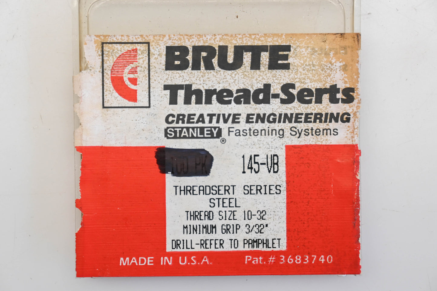 Brute 145-VB 10-32 Steel Thread-Serts Qty 10 NOS