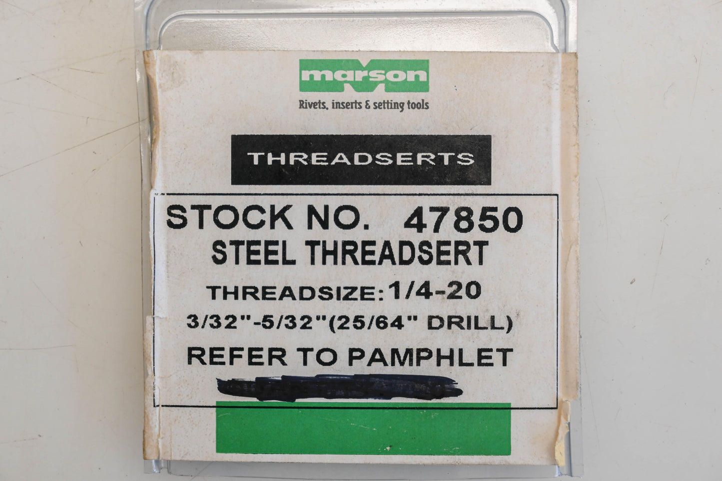 Marson 47850 1/4"-20 Threadserts Qty 10 NOS