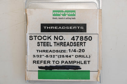 Marson 47850 1/4"-20 Threadserts Qty 10 NOS