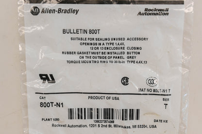 Allen Bradley 800T-N1 Closing Button Kit NOS
