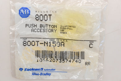 Allen Bradley 800T-N159A Amber Illuminated Push/Pull Button Cap NOS