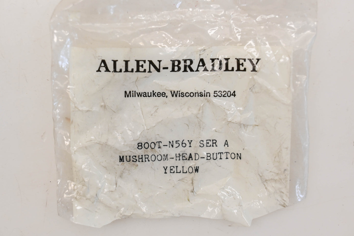 Allen Bradley 800T-N56Y SER A Yellow Mushroom Head Button