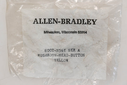 Allen Bradley 800T-N56Y SER A Yellow Mushroom Head Button NOS