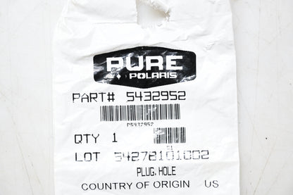 New OEM Polaris 5432952 Hole Plug NOS