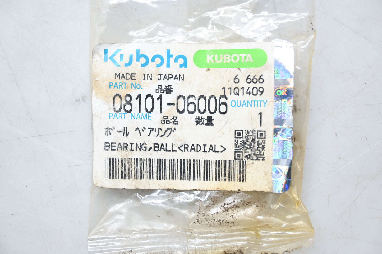 Kubota 08101-06006 Radial Ball Bearing NOS