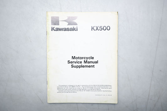 OEM Kawasaki 99924-1132-52 KX500 Service Manual Supplement